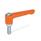 GN 302.2 Zinc Die-Cast Straight Adjustable Levers, Threaded Stud Type, with Zinc Plated Steel Components Color: OS - Orange, RAL 2004, textured finish