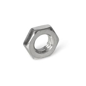 ISO 8675 Tuercas hexagonales delgadas de acero inoxidable, con rosca métrica fina Material: NI - AISI 304