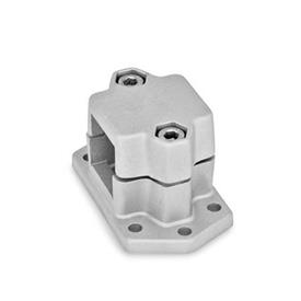 GN 147.3 Aluminum Flanged Connector Clamps, Split Assembly, with 6 Mounting Holes Bildzuordnung: V - Square<br />Finish: BL - Plain finish, Matte shot-blasted finish
