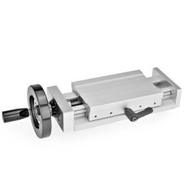 GN 900 Aluminum Adjustable Slide Units Identification no.: 2 - With adjustable lever<br />Type: H - With handwheel