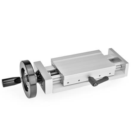 GN 900 Aluminum Adjustable Slide Units Identification no.: 2 - With adjustable lever
Type: H - With handwheel