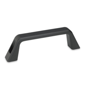 GN 728 Economical Aluminum Cabinet U-Handles, with Tapped or Counterbored Through Holes Type: B - Mounting from the operator's side<br />Finish: SW - Black, RAL 9005, textured finish
