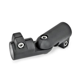 GN 286 Aluminum Swivel Clamp Connector Joints Type: T - Adjustment with 15° division (serration)<br />Finish: SW - Black, RAL 9005, textured finish
