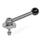 GN 918.7 Stainless Steel Clamping Cam Units, Downward Clamping, Screw from the Back Type: KVB - With ball lever, angular (serrations)
Clamping direction: L - By counter-clockwise rotation