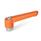 WN 300.2 Plastic Adjustable Levers, Tapped Type, with Zinc Plated Steel Components Color: OS - Orange, RAL 2004, textured finish