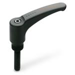 Technopolymer Plastic Safety Adjustable Levers, Ergostyle®, Threaded Stud Type, with Steel Components