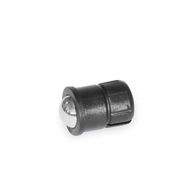 GN 614.5 Plastic Short Press-Fit Ball Plungers Material: KU - Plastic