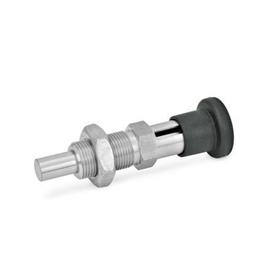 GN 817.8 Stainless Steel Indexing Plungers, Lock-Out and Non Lock-Out, with Removable Pin Material: NI - Stainless steel<br />Type: CK - Lock-out, with lock nut