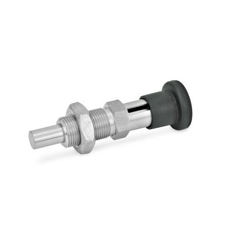 GN 817.8 Stainless Steel Indexing Plungers, Lock-Out and Non Lock-Out, with Removable Pin Material: NI - Stainless steel
Type: CK - Lock-out, with lock nut