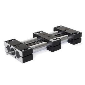 GN 491 Steel Double Tube Linear Actuators, with Right or Left Hand Thread, Single Slider 