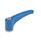 EN 604.1 Manettes indexables en plastique conformes aux exigences de la FDA, détectable, type taraudé, avec composants en inox, Ergostyle® Matériau/Finition: VDB - Visuellement détectable, bleu, RAL 5005, finition mate