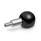 GN 319.5 Phenolic Plastic Revolving Ball Knobs, Long Shoulder Type, with Tapped and Threaded Stainless Steel Spindle Type: A - With threaded spindle