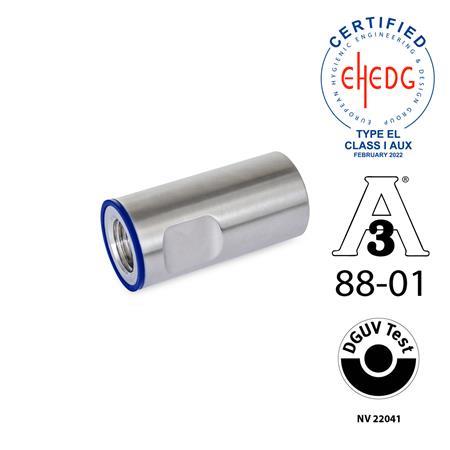 Casquillos de cubierta GN 20.1: Acero inoxidable, diseño higiénico