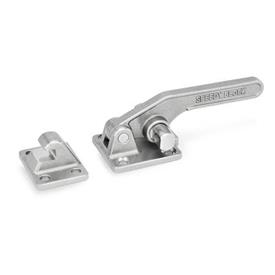 GN 852 Stainless Steel Heavy Duty Latch Type Toggle Clamps Material: NI - Stainless steel<br />Type: T - With mounting holes, without U-bolt latch, with catch
