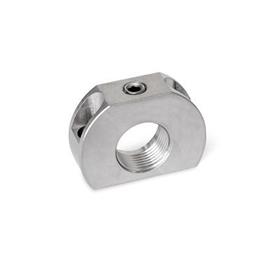 GN 612.1 Stainless Steel Mounting Blocks, for Indexing Plungers / Cam Action Indexing Plungers Material: NI - Stainless steel<br />Type: B - Mounting hole vertical to plunger