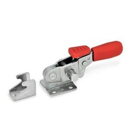 GN 851.3 Stainless Steel Horizontal Latch Type Toggle Clamps, with Safety Hook, with Horizontal Mounting Base Type: T - Without U-bolt latch, with catch<br />Material: A4 - Stainless steel