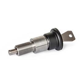 GN 814 Stainless Steel Indexing Plungers, Lockable Type: A - Lockable in the extended position