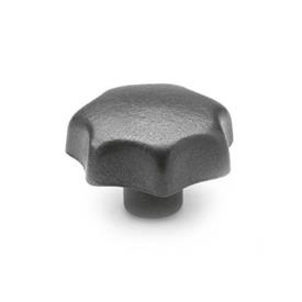 DIN 6336 Cast Iron Star Knobs, with Tapped or Plain Bore Type: E - With tapped blind bore