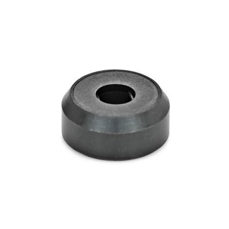 GN 6311.1 Patins en acier, base lisse ou avec cache plastique Type: A - Surface de patin plane, sans capuchon en plastique