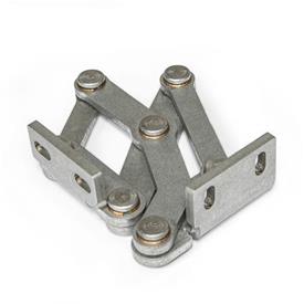 GN 7231 Stainless Steel Multiple-Joint Hinges, Concealed, with Opening Angle of 90° Type: R - Right-hand assembly angle bracket
