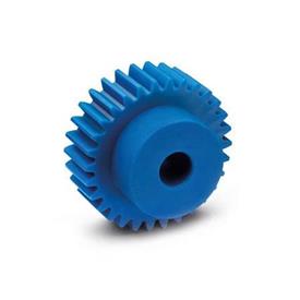 EN 7802 Plastic Spur Gears, Pressure Angle 20°, Module 1.5 Color: VDB - Visually detectable<br />Tooth count z: ≤ 36