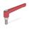 GN 300.1 Zinc Die-Cast Adjustable Levers, Threaded Stud Type, with Stainless Steel Components Color: RS - Red, RAL 3000, textured finish