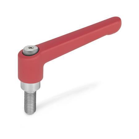 1/4-20 Thread Size Inch Size 1.77 Height Morton Die Cast Zinc Handle Adjustable Clamping Lever with Stainless Steel Screw and Stud 0.98 Stud Length 
