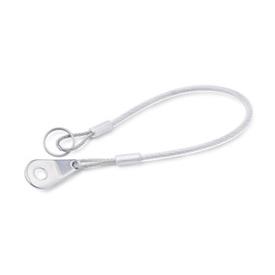 GN 111.2 Stainless Steel AISI 304 Retaining Cables, with 2 Key Rings or with 1 Key Ring and 1 Mounting Tab Type: B - With 1 mounting tab and 1 key ring<br />Color: TR - Transparent