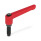 GN 306 Zinc Die-Cast Adjustable Levers, with Steel Special-Tipped Threaded Studs Type: DZ - Steel, hardened oval tip
Color: R - Red, RAL 3000, textured finish