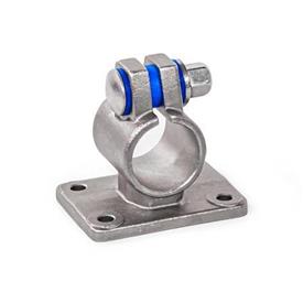 GN 146.5 Stainless Steel Flanged Connector Clamps, with 4 Mounting Holes Type: B - With seals
