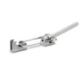 GN 854 Steel Latch Type Toggle Clamps, with Bore for Handle or with Fixed Clamping Arm Identification no.: 2 - with clamping arm