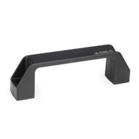 EN 528 Plastic, Cabinet U-Handles, with Counterbored Mounting Holes Material: ESD - Plastic<br />Color: SW - Black, RAL 9005, matte finish