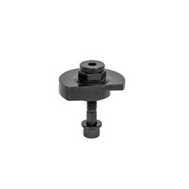 GN 918.2 Steel Clamping Cam Units, Downward Clamping, Screw from the Back Type: SKB - With hex<br />Clamping direction: R - By clockwise rotation (drawn version)