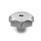 DIN 6336 Perillas de estrella de acero inoxidable AISI CF-8, con orificio pasante o ciego roscado Tipo: D - Con orificio pasante roscado