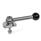 GN 918.6 Stainless Steel Clamping Cam Units, Upward Clamping, Screw from the Back Type: GVB - With ball lever, straight (serrations)
Clamping direction: R - By clockwise rotation (drawn version)