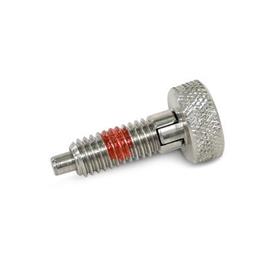  LRSS Stainless Steel Hand Retractable Spring Plungers, Lock-Out, with Knurled Handle Type: NIP - Stainless steel with thread locking patch