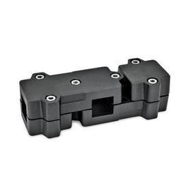 GN 195 Aluminum T-Angle Connector Clamps, Multi-Part Assembly Bildzuordnung: V - Square<br />Finish: SW - Black, RAL 9005, textured finish