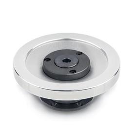 GN 327 Aluminum Solid Disk Safety Clutch Handwheels, with Fixed Bearing Flange Type: A - Without handle