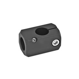 GN 476 Aluminum, T-Mounting Clamps Finish: ELS - Anodized finish, black<br />Type: A - With bore