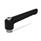 WN 300.1 Plastic Adjustable Levers, Tapped or Plain Bore Type, with Stainless Steel Components Color: SW - Black, RAL 9005, textured finish