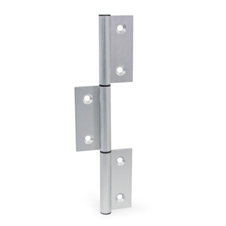 Charnières à triples ailettes GN 2295: Aluminium, pour profilés en aluminium / éléments de panneau, avec ailettes extérieures longues,