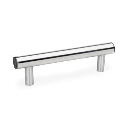 GN 666.5 Stainless Steel Tubular Grip Handles, with Tapped Holes, with Back-to-Back Mounting Capability Type: K - With plastic cover