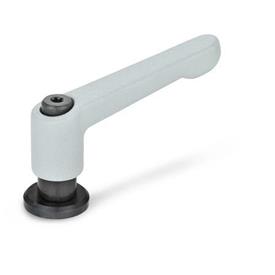 GN 307 Zinc Die-Cast Adjustable Levers, Steel Tapped Type, with Washer Color: SR - Silver, RAL 9006, textured finish