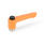 GN 304.1 Zinc Die-Cast Straight Adjustable Levers, with Push Button, Tapped or Plain Bore Type, with Stainless Steel Components Lever color: OS - Orange, RAL 2004, textured finish
Push button color: S - Black, RAL 9005