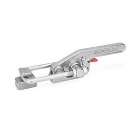 GN 852.3 Stainless Steel Heavy Duty Latch Type Toggle Clamps, with Safety Hook Type: T6S - Weldable, with U-bolt latch, with catch