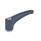 EN 604.1 Manettes indexables en plastique conformes aux exigences de la FDA, détectable, type taraudé, avec composants en inox, Ergostyle® Matériau/Finition: MDB - Visible par détecteur de métal, bleu, RAL 5001, finition mate