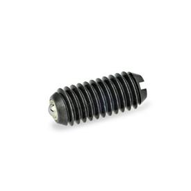 GN 615.8 Poussoirs à ressort, bille avec roulement à friction, avec fente, acier Type: K - Acier, ressort à charge standard