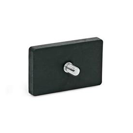 GN 57.3 Neodymium-Iron-Boron Retaining Magnets, with Threaded Stud, with Rubber Jacket Type: A - With 1 threaded stud<br />Color: SW - Black