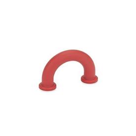 EN 224.3 Technopolymer Plastic Finger Grip Handles, with Plain Bore Holes Farbe: RT - Red, RAL 3000, matte finish