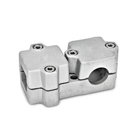 GN 194 Aluminum T-Angle Connector Clamps, Multi-Part Assembly Bildzuordnung<sub>1</sub>: V - Square<br />Bildzuordnung<sub>2</sub>: B - Bore<br />Finish: BL - Plain, Matte shot-blasted finish